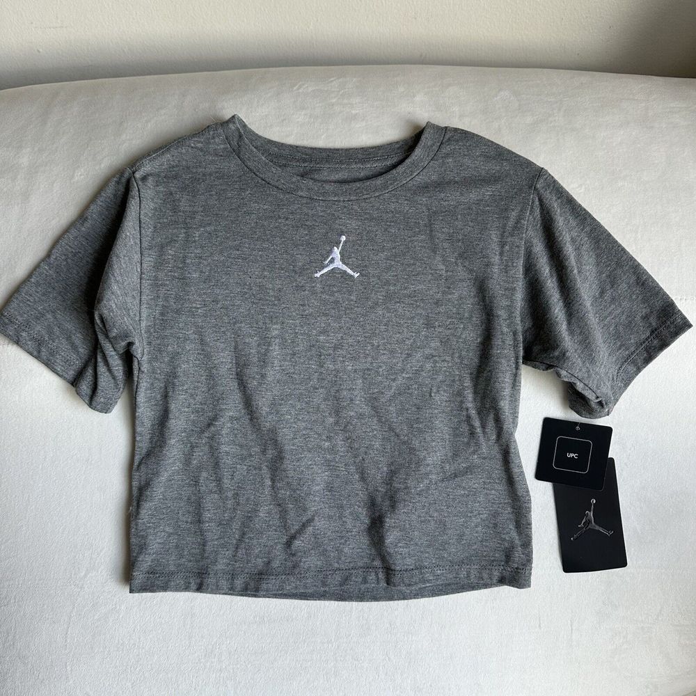 Jordan Toddler Embroidered Jump Man Crop Top Gray Size 3-4T B21
